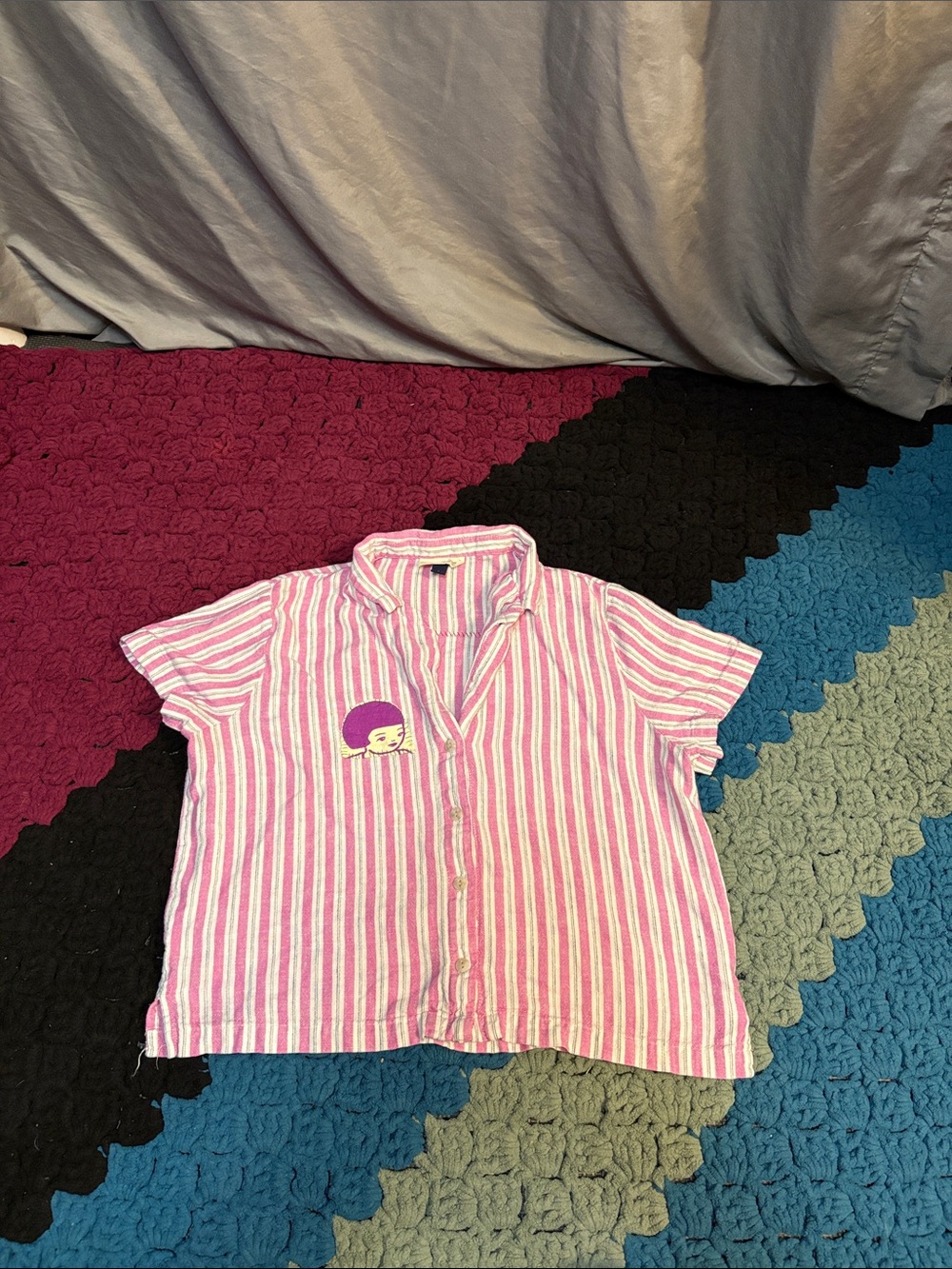 1of1 Patchwork Cropped Button Up